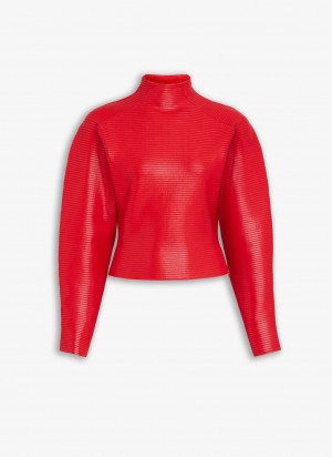 Alaia Coated Jumper Gensere Dame Rød Norge | C7M-3554