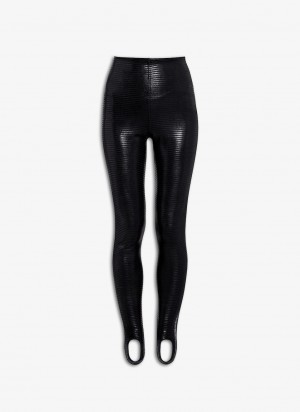 Alaia Coated Leggings Dame Svarte Norge | T5O-7728