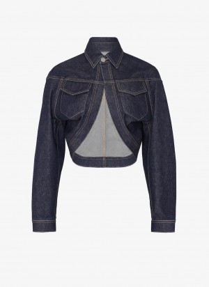 Alaia Denim Cardi Jakker Dame Blå Norge | B8S-9497