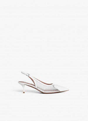 Alaia Le Cœur Slingbacks Pumps Dame Hvite Norge | T0U-7947