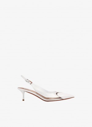 Alaia Le Cœur Slingbacks Pumps Dame Hvite Norge | Q1W-3291