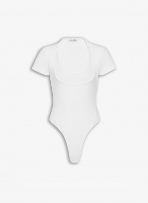 Alaia Neckline Body Bodysuit Dame Hvite Norge | Y9H-9465