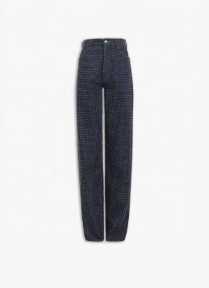 Alaia Rett Denim Bukse Dame Svarte Norge | O5P-2112