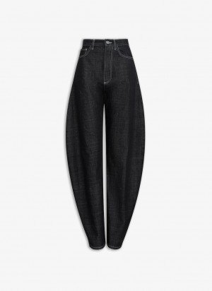 Alaia Round Denim Bukse Dame Svarte Norge | J0C-9547