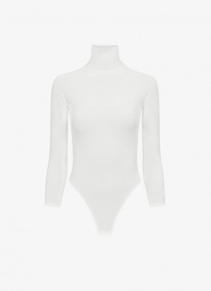 Alaia Second Skin Jersey Body Bodysuit Dame Hvite Norge | S7J-1532