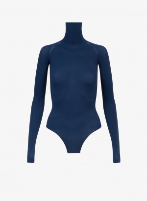 Alaia Second Skin Knit Body Bodysuit Dame Blå Norge | G3Z-6603