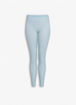 Alaia Sheer Stripes Leggings Dame Blå Norge | K8V-7461