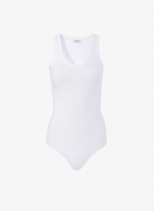 Alaia Tank Body Bodysuit Dame Hvite Norge | P4Z-8400