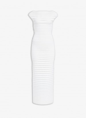 Alaia Tube Sheer Midi Kjole Dame Hvite Norge | G3E-7035