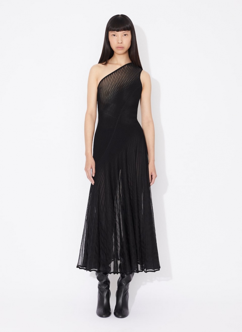 Alaia Asymmetrical Twisted Kjole Dame Svarte Norge | B3Q-8645