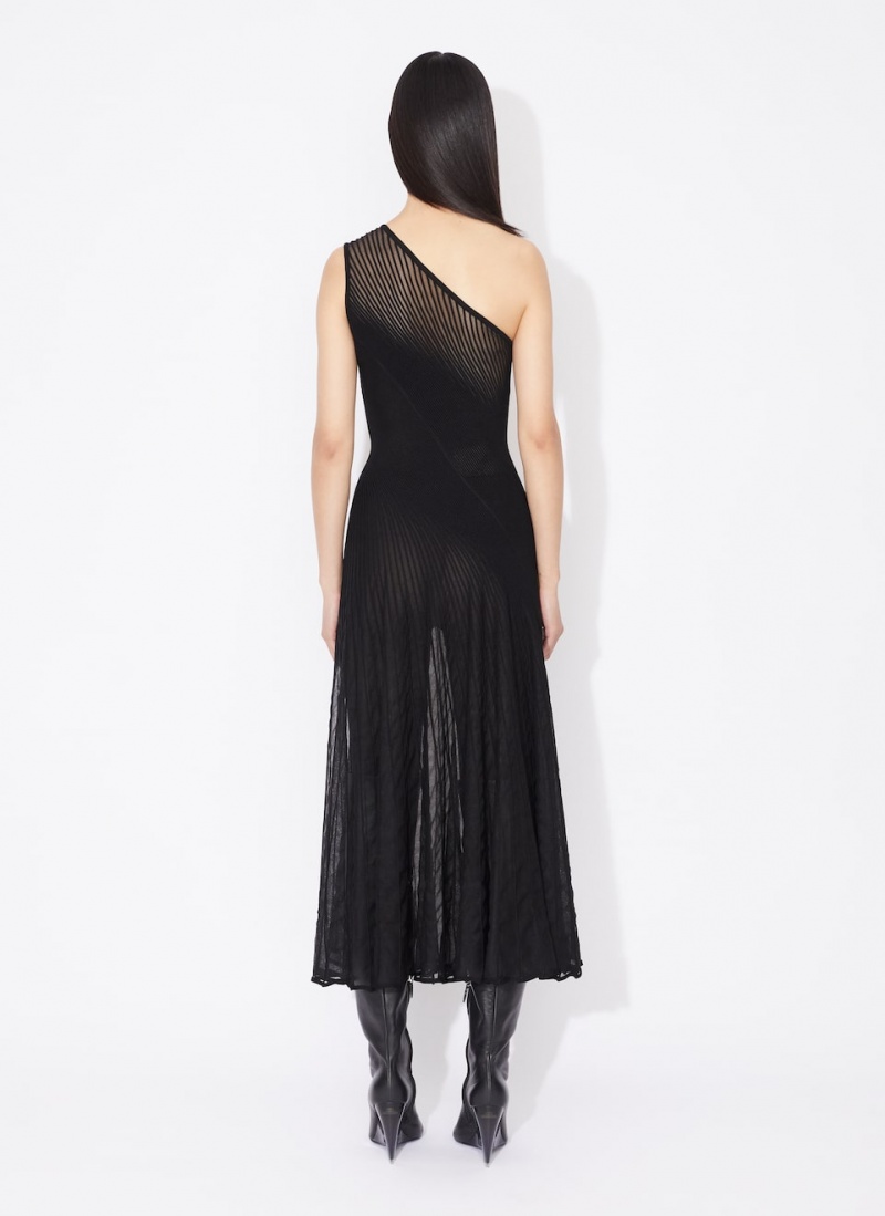 Alaia Asymmetrical Twisted Kjole Dame Svarte Norge | B3Q-8645