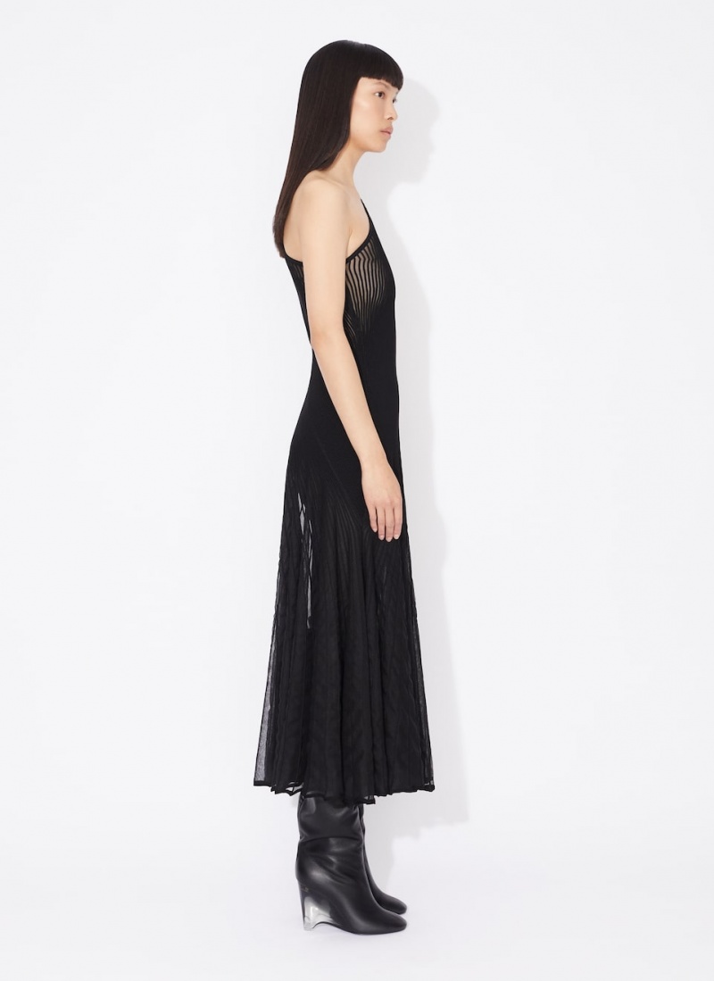 Alaia Asymmetrical Twisted Kjole Dame Svarte Norge | B3Q-8645