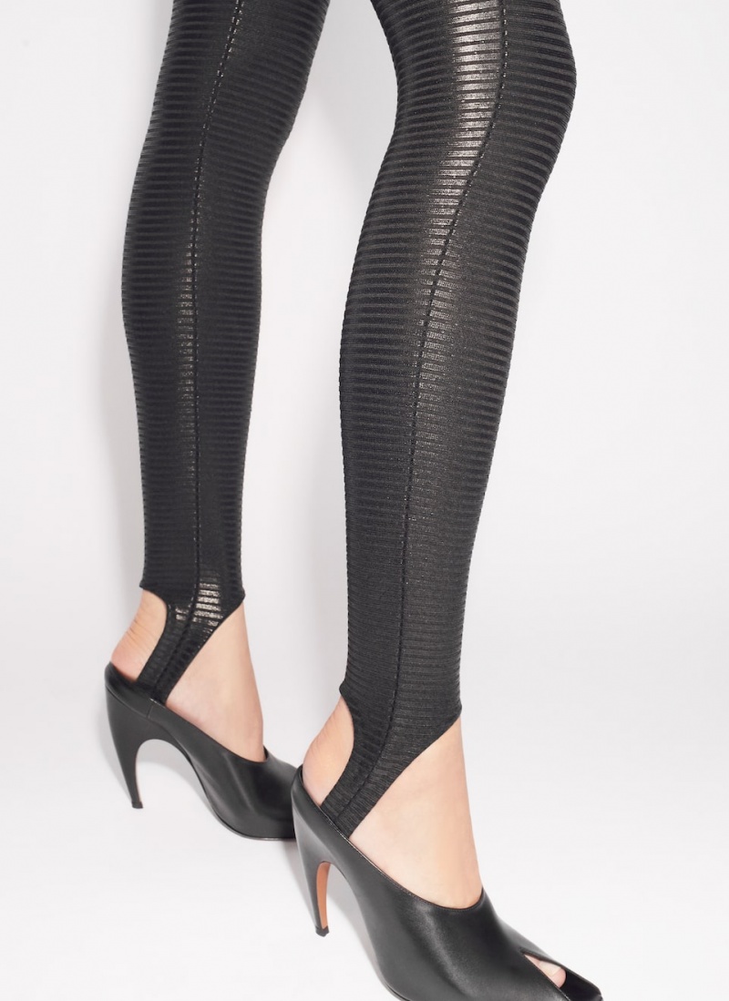 Alaia Coated Leggings Dame Svarte Norge | T5O-7728