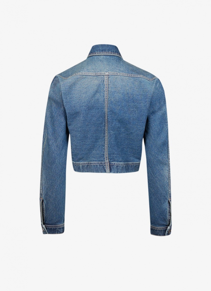 Alaia Denim Cardi Jakker Dame Blå Norge | H1R-0619