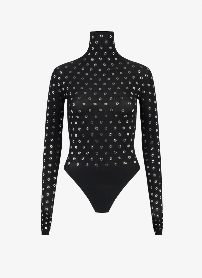 Alaia Eyelet Jersey Body Bodysuit Dame Svarte Norge | W0X-2096