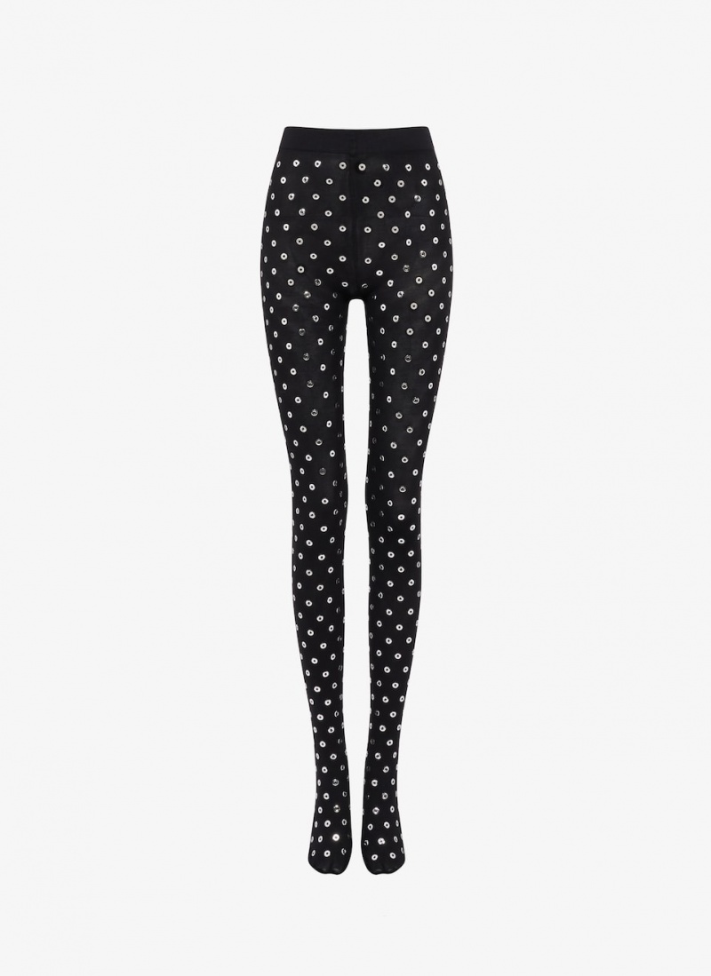 Alaia Eyelet Tights Leggings Dame Svarte Norge | I2K-6583