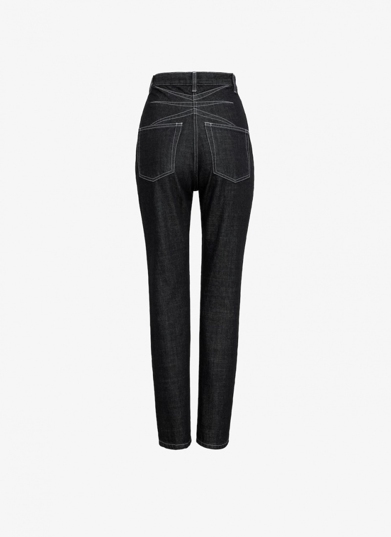 Alaia High Liv Denim Bukse Dame Svarte Norge | J5B-4986