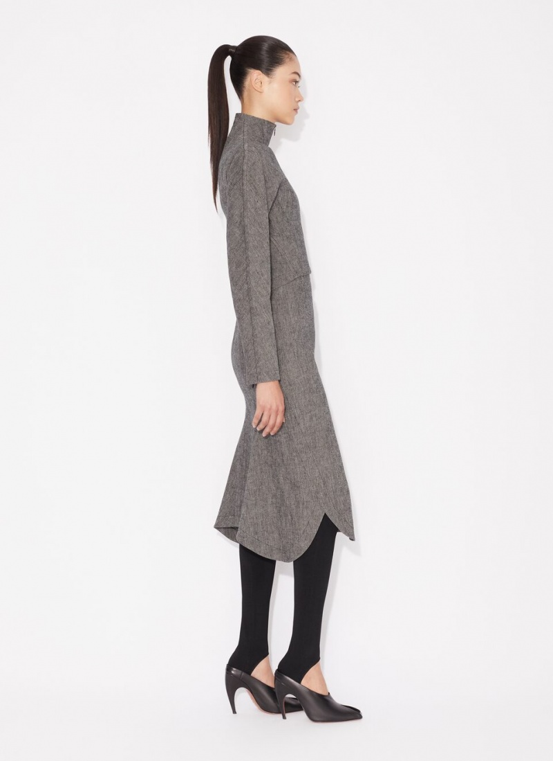 Alaia Highneck Cropped Jakker Dame Gray Norge | P4H-9905