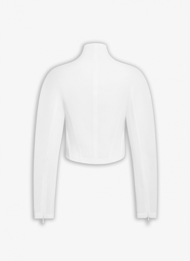 Alaia Highneck Jacket Frakker Dame Hvite Norge | G8N-0643