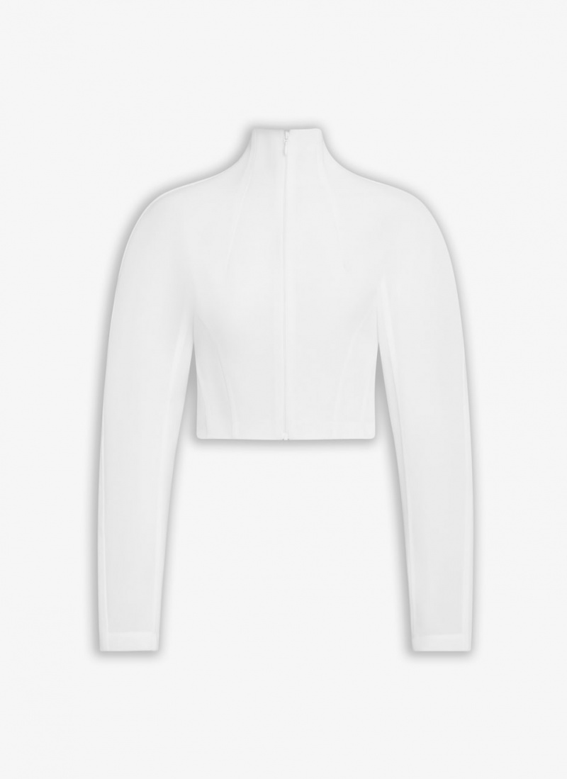 Alaia Highneck Jacket Frakker Dame Hvite Norge | G8N-0643