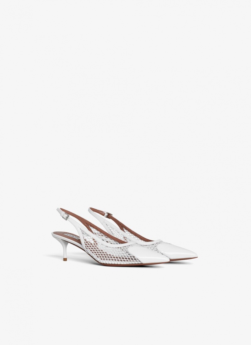 Alaia Le Cœur Slingbacks Pumps Dame Hvite Norge | T0U-7947