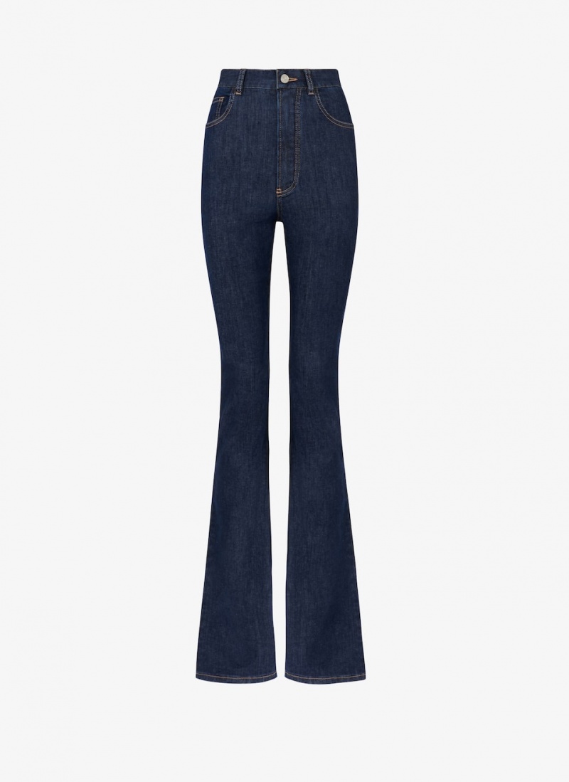 Alaia Long Bootcut Denim Bukse Dame Blå Norge | Z7Z-8064