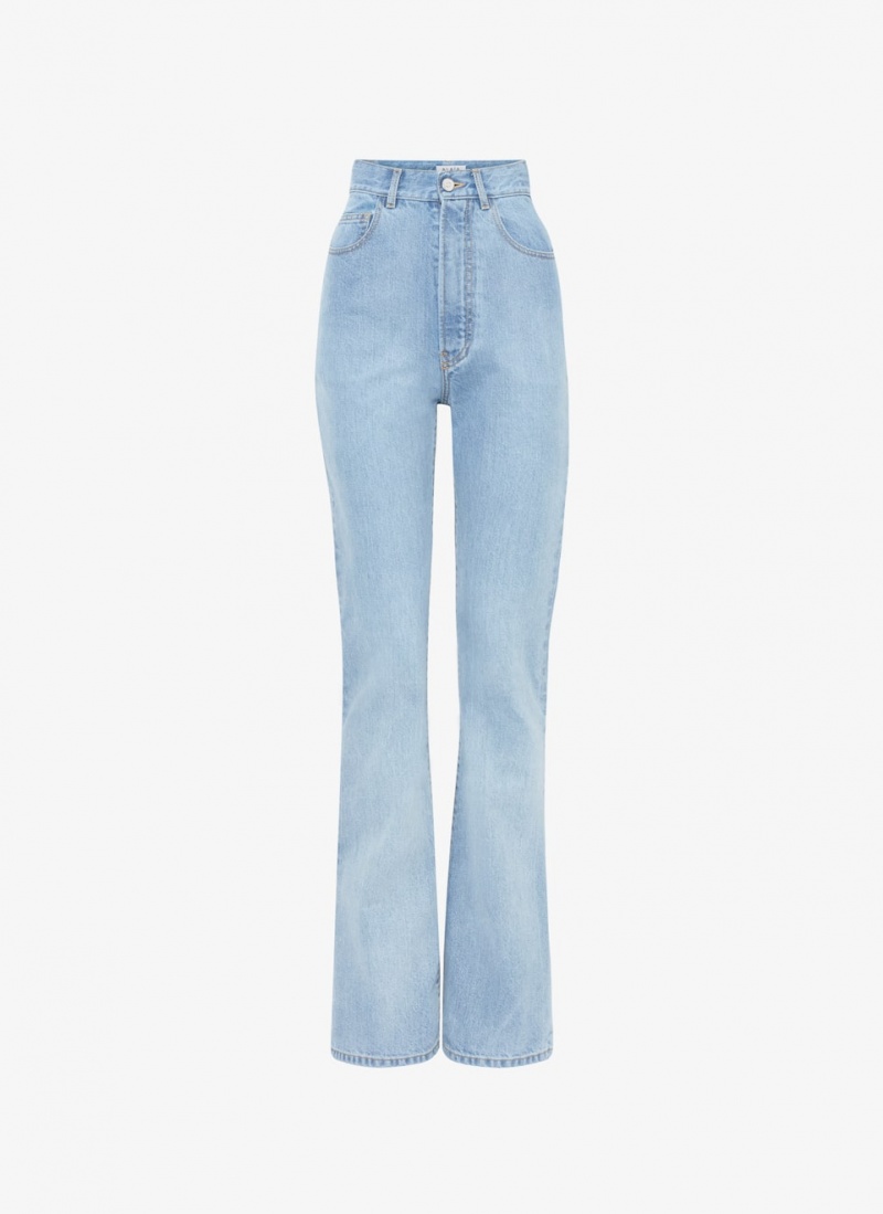 Alaia Long Bootcut Denim Bukse Dame Blå Norge | S9S-7701