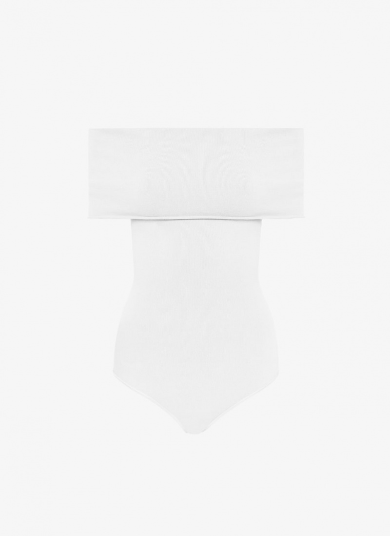 Alaia Off-shoulder Body Bodysuit Dame Hvite Norge | H7V-0562