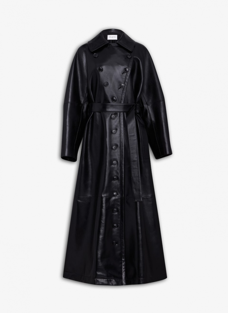 Alaia Paper Trench Frakker Dame Svarte Norge | O0X-1825