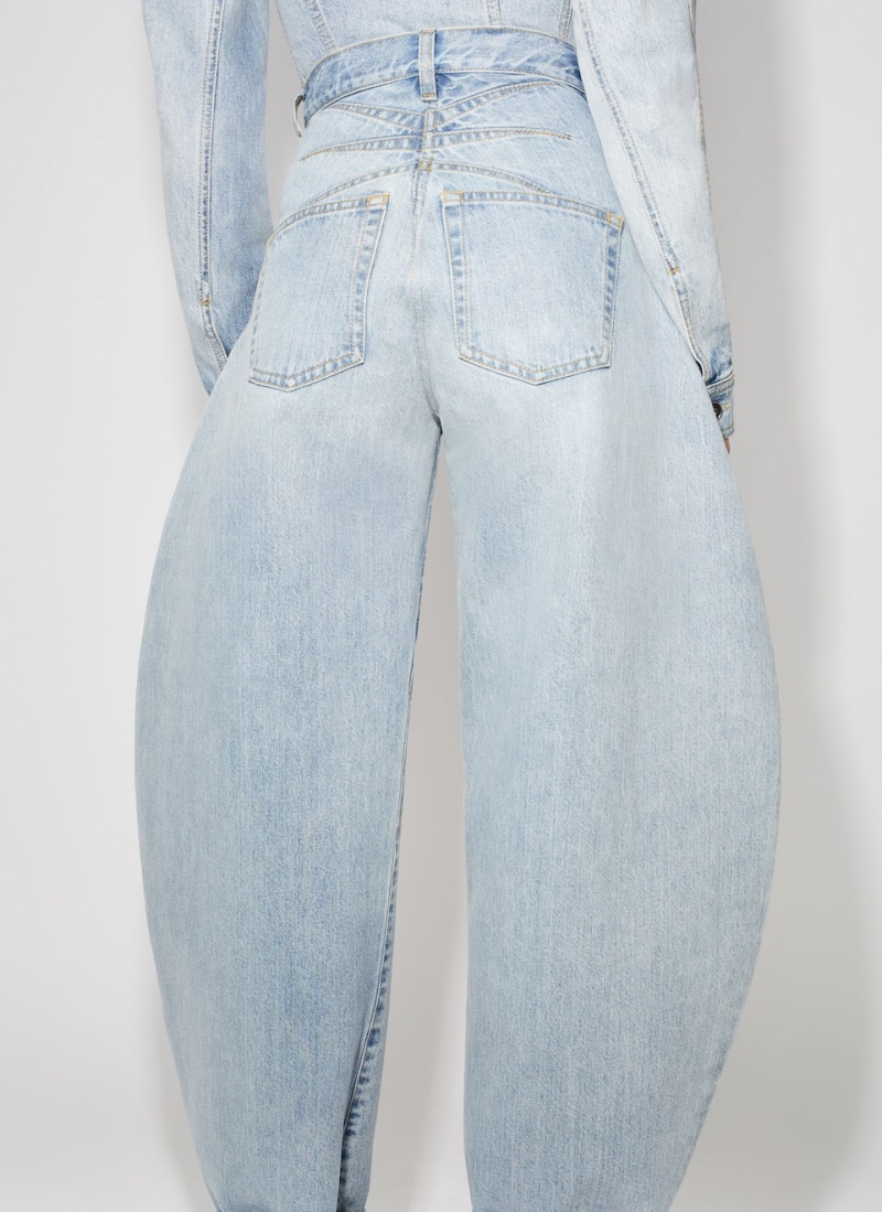 Alaia Round Denim Bukse Dame Blå Norge | C3B-4329