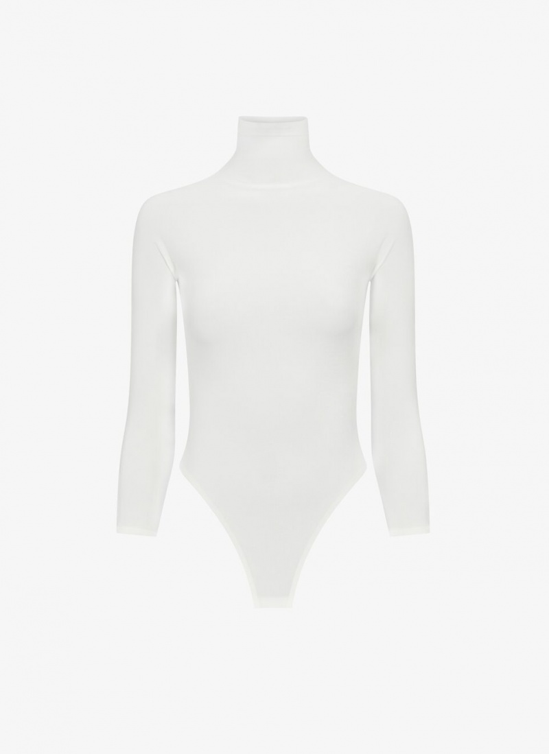 Alaia Second Skin Jersey Body Bodysuit Dame Hvite Norge | S7J-1532