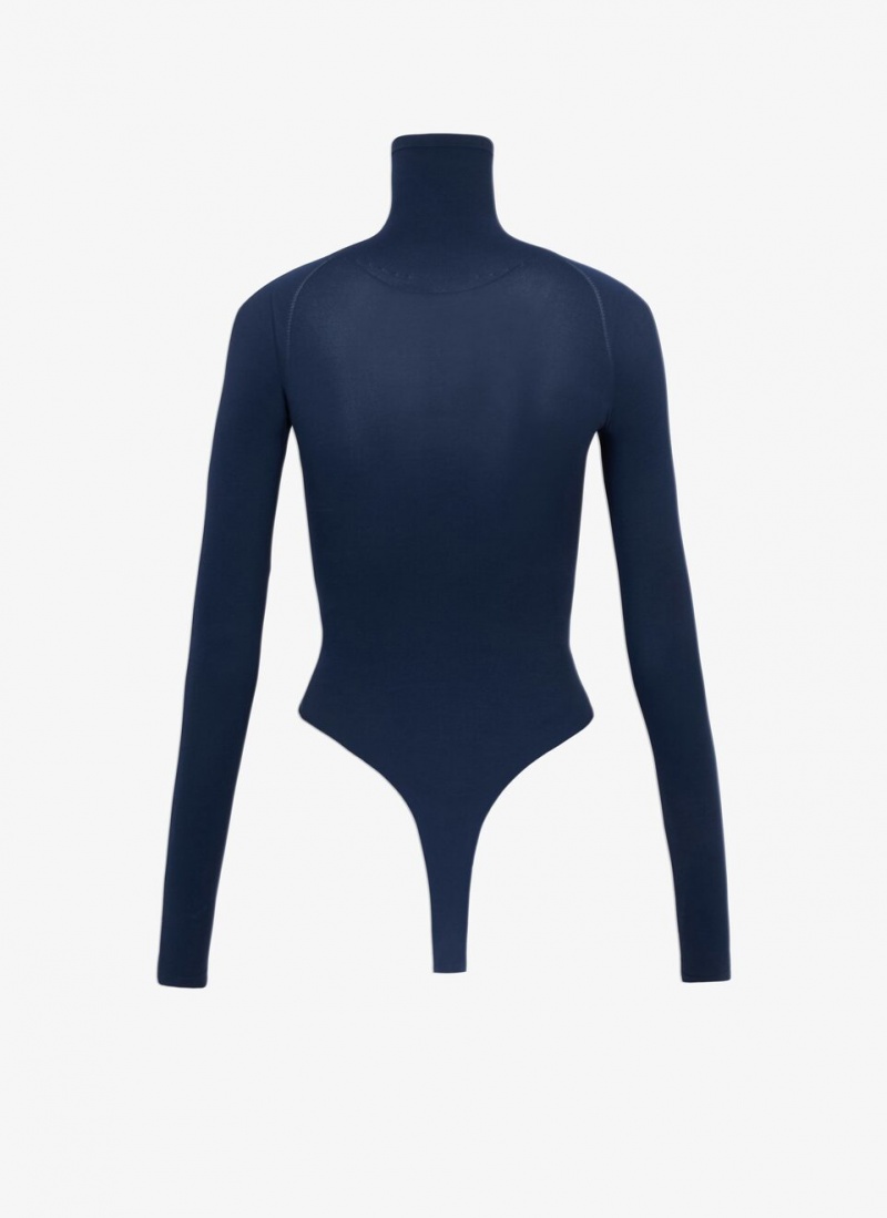 Alaia Second Skin Knit Body Bodysuit Dame Blå Norge | G3Z-6603