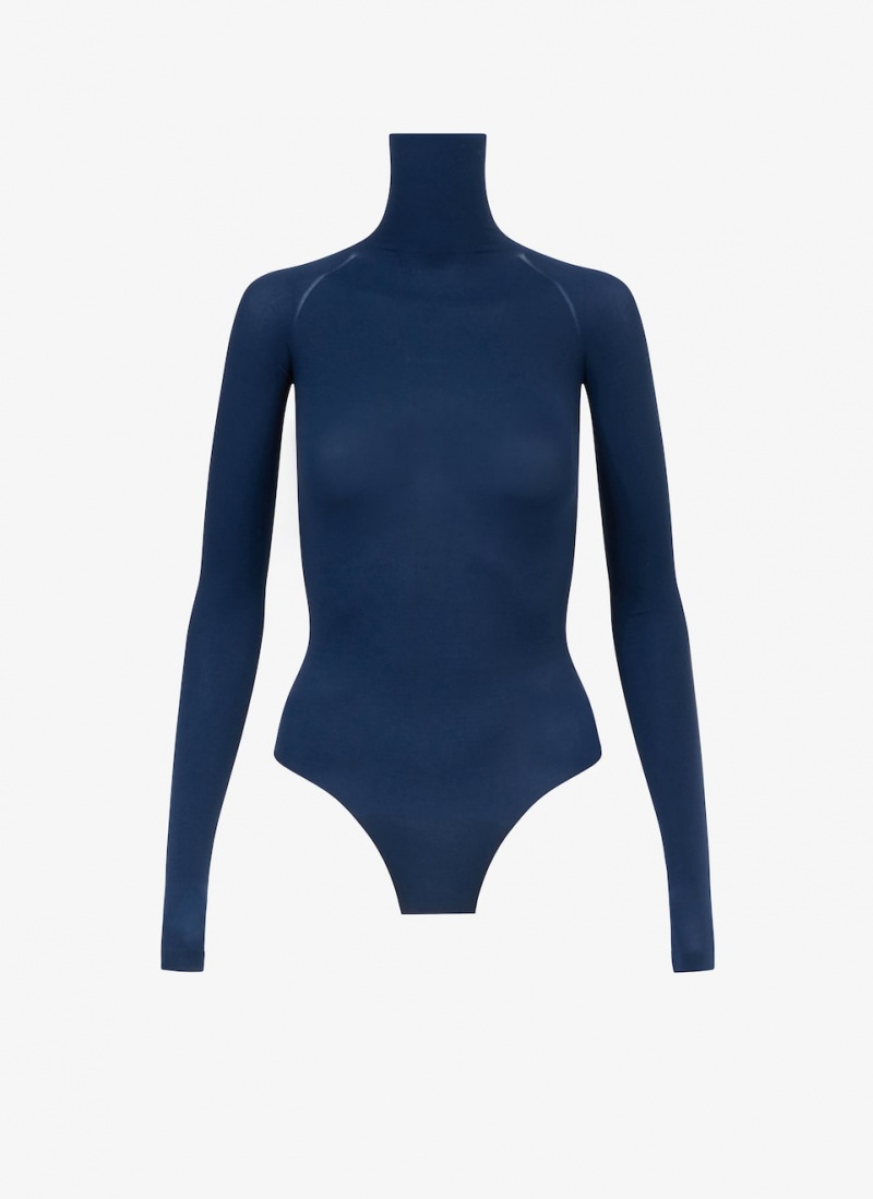 Alaia Second Skin Knit Body Bodysuit Dame Blå Norge | G3Z-6603