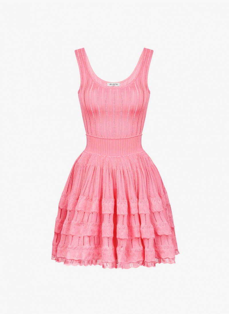 Alaia Shiny Crinoline Kjole Dame Rosa Norge | W9B-5201