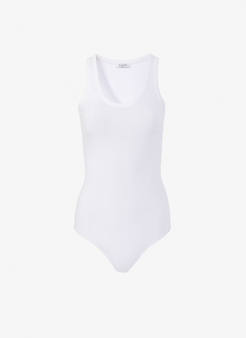 Alaia Tank Body Bodysuit Dame Hvite Norge | P4Z-8400