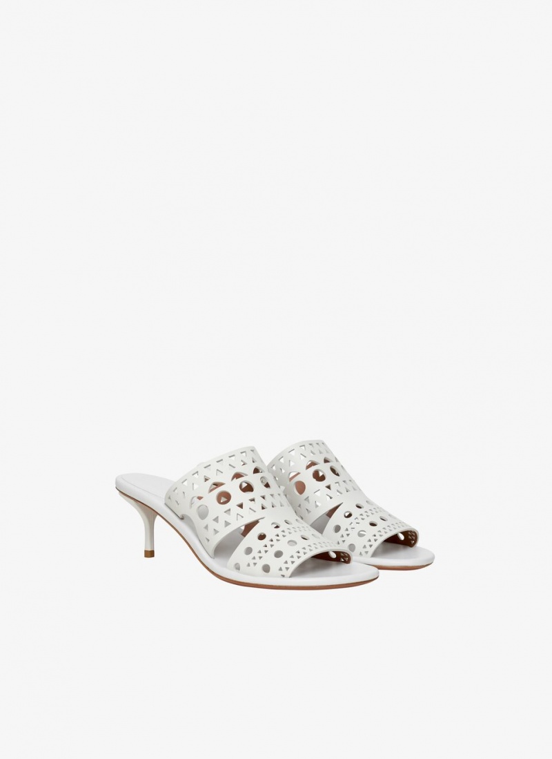 Alaia Vienne Mules Dame Hvite Norge | B6U-6781