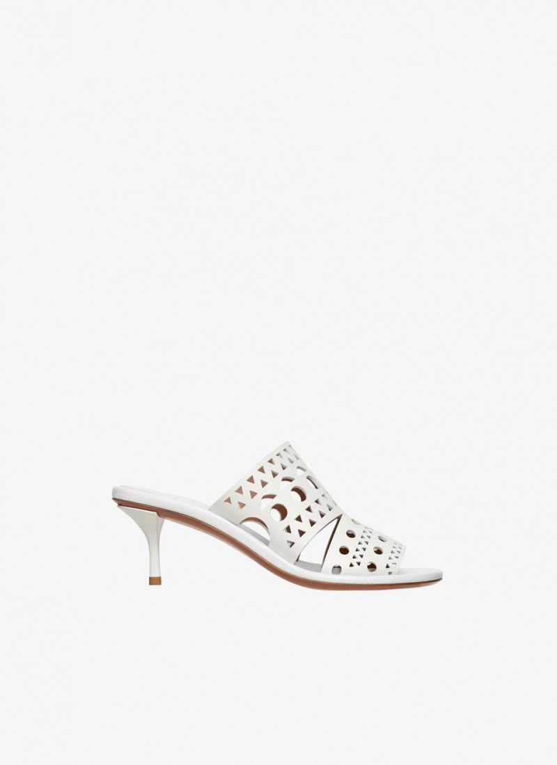 Alaia Vienne Mules Dame Hvite Norge | B6U-6781